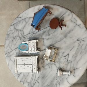 Vintage Doll Furniture Mattel 1980 Metal 6 Total Pieces